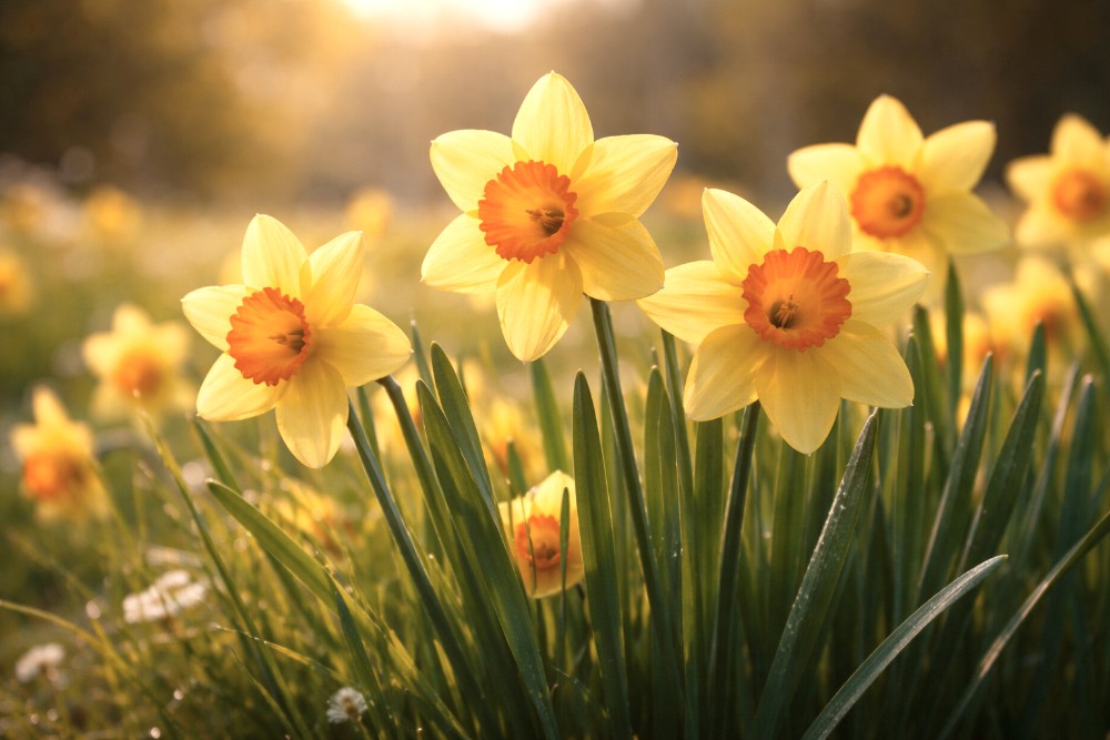 Foto av påskeliljer