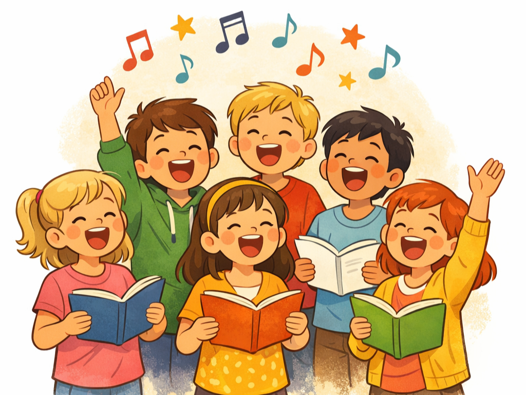 Illustrasjon av barnekor